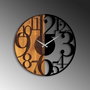 Wallity Reloj de pared Numbers en Nogal y Negro